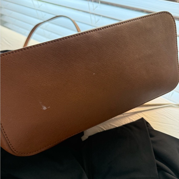 Michael Kors Chocolate Brown Leather Tote with MK Charm - Picture 5 of 14